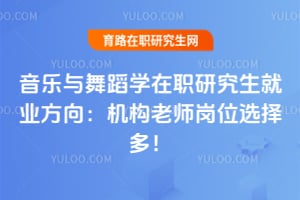 音乐与舞蹈学在职研究生就业方向：机构老师岗位选择多！